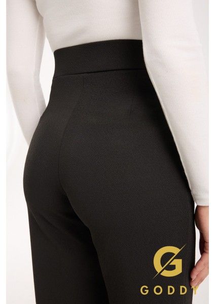 Palazzo Kadın Pantolon Yüksek Bel Cırt Kapama Orjinal Kalıp