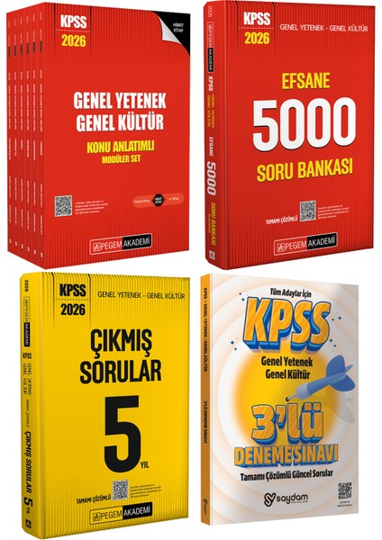 2026 Kpss Gygk Konu Anlatımlı 6 Kitap-Efsane 5000 Çözümlü Soru Bankası-Çözümlü Çıkmış Sorular 5 Yıl