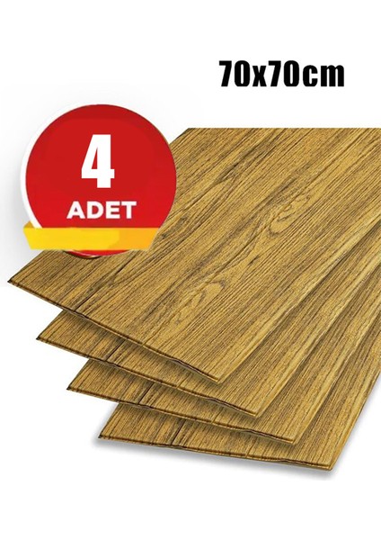 4 Adet, 70X70CM 0,50M² 3D Dekoratif Ahşap Lambri Görünüm Kendinden Yapışkanlı Duvar Kağıdı Kaplama Panel Köpük -AD01