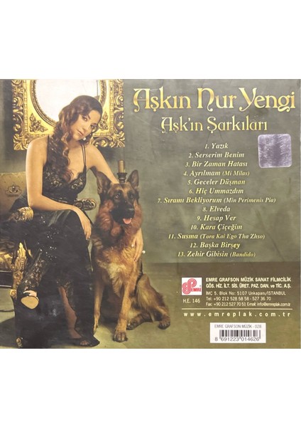 (Plak Değildir CD Dir) CD Aşkın Nur Yengi Aşk'ın Şarkıları CD fiyatları