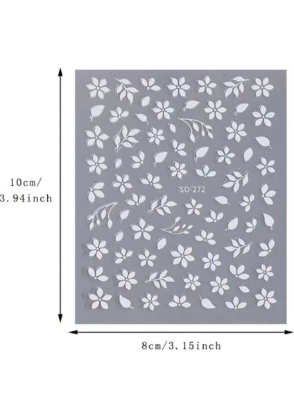 Beyaz Çiçek Tırnak Süsleme Stickerı Nail Art Süslemeleri fiyatları