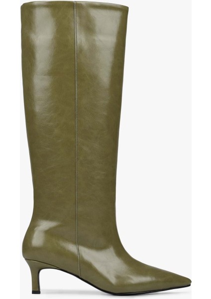 Kadın Blaze Yağ Yeşili Cilt Kısa Sivri Topuklu Çizme indirimleri