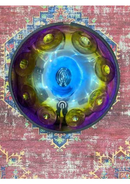 - Titanium Handpan -9 Tonlu -Re Minör ( -Bakım Yağı ,takmalı / Çıkarmalı Renkli Kuşak ve Kılıf)