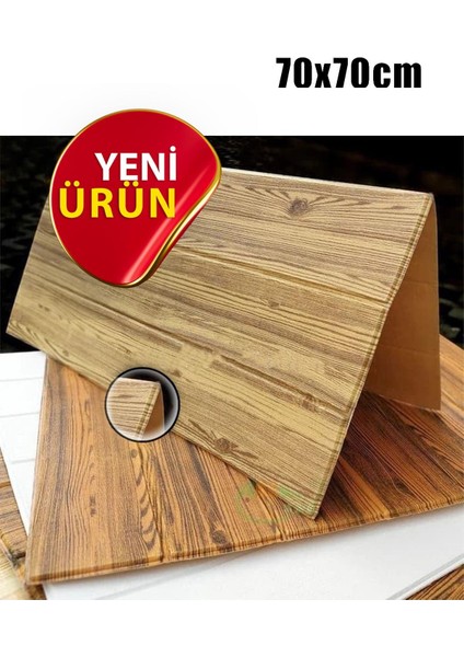 4 Adet, 70X70CM 0,50M² 3D Dekoratif Ahşap Lambri Görünüm Kendinden Yapışkanlı Duvar Kağıdı Kaplama Panel Köpük -AD01 fırsatları