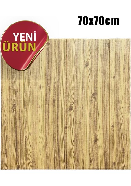 4 Adet, 70X70CM 0,50M² 3D Dekoratif Ahşap Lambri Görünüm Kendinden Yapışkanlı Duvar Kağıdı Kaplama Panel Köpük -AD01