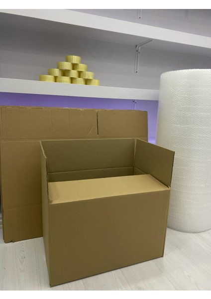 Kutu Taşınma Seti 60X40X40CM 10 Lu Çift Oluklu Karton 1.adet Koli Bandı ve 5mt Patpat Hediyemizdir.