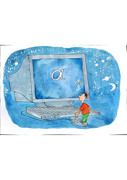 Aurel Stefan Alexandrescu 29X21CM Orijinal Karikatür Tablo modelleri