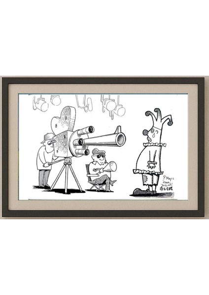 Yoshiaki Yokota 36x26cm Orijinal Karikatür Tablo