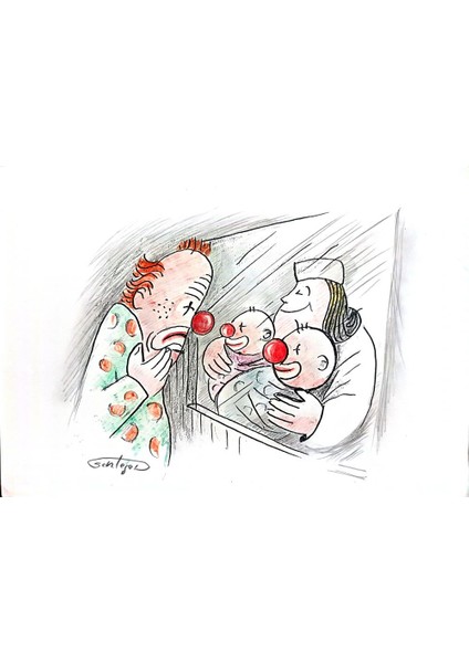 Wolfgang Schlegel 29X21CM Orijinal Karikatür Tablo modelleri