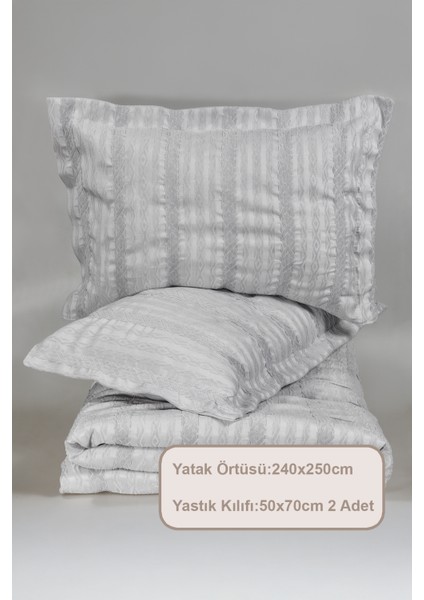 Pera Yatak Örtüsü Seti Çift Kişilik (240X250 Cm) Gri fırsatları