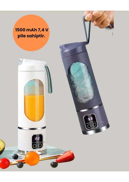 12 Bıçaklı Şarjlı Meyve Sıkacağı – Tip-C Taşınabilir Blender 450 ml - F465K986-U72465 fiyatları