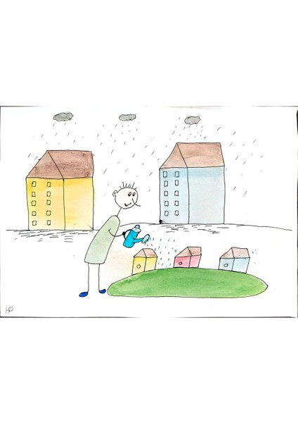 Roslyakova Nadya 29X21CM Orijinal Karikatür Tablo modelleri