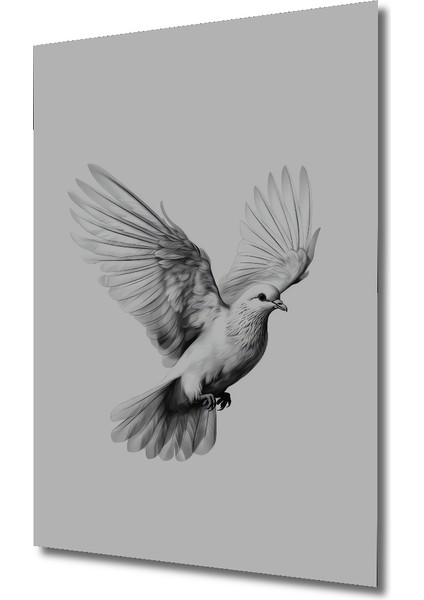 Kara Kalem Görünümlü Uçan Güvercin Ahşap Dekoratif Tablo Dikdörtgen Tablo modelleri