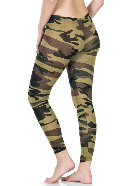 Derya Kurşun Kamuflaj Desenli Uzun Kadın Tayt 443 fiyatları