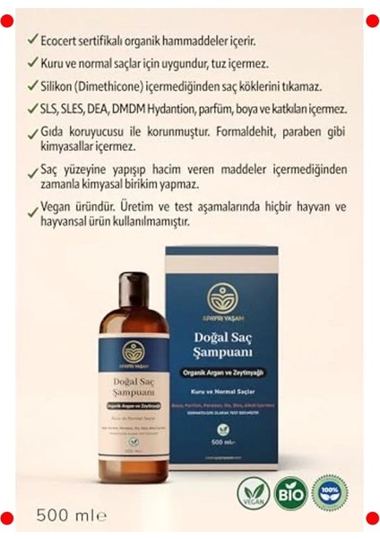 Argan ve Zeytinyağlı Onarıcı Şampuan - Kuru & Normal Saçlar 500ML fiyatları