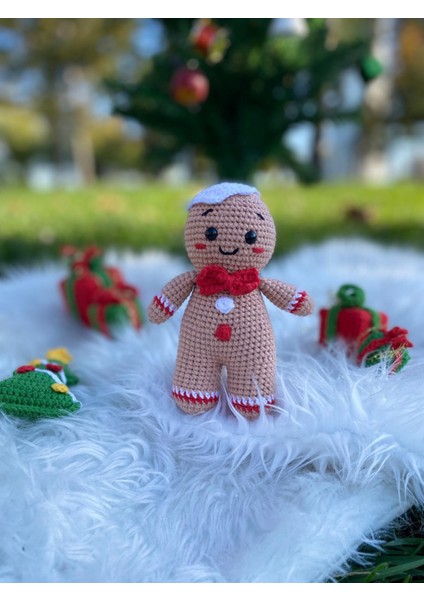 Amigurumi Kurabiye Adam Organik Örgü Oyuncak Yılbaşı Noel Hediyesi