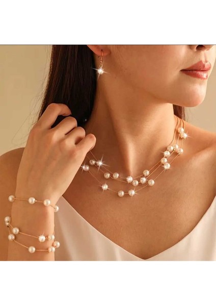 Lak Kaplama Gümüş Inci Takı Seti fiyatları