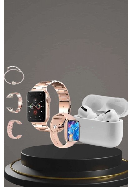 3 Kordonlu Pembe Amoled Ekran Akıllı Saat ve Yeni Nesil Pro Kablosuz Bluetooth Kulaklık Anc/enc indirimleri