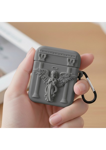 Apple Airpods 1/2.nesil Kılıf Antik Melek Gri
