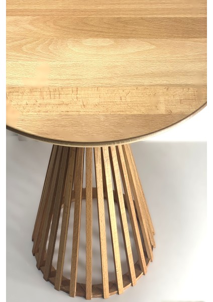 Palermo Yuvarlak Modern Klasik Rustik Retro Vintage Naturel Dekoratif Ahşap Çıtalı Eskitme Iskandinav Yan Orta Mantar Sehpa modelleri