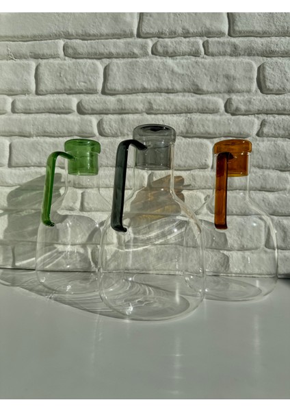 Renkli Kapak ve Kulplu Borosilikat Cam Sürahi 1.9 L indirimleri