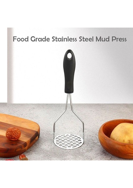 Renkli Plastik Saplı Patates Ezici + Lüx Çelik Sarımsak Ezici - 2li Set ABC456 indirimleri