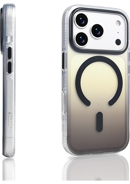 iPhone 17 Pro Kılıf M-Safe Şarj Özellikli Transparan Renk Geçişli Spıa Toros Kapak - Rose Gold fırsatları