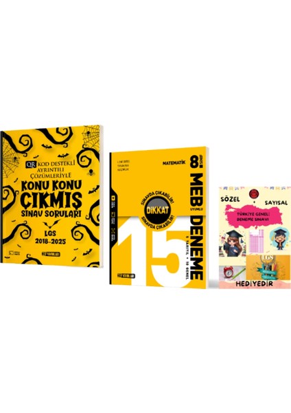 8. Sınıf Konu Konu Çıkmış Sınav Soruları - Matematik 15 Li Deneme ve Hediye