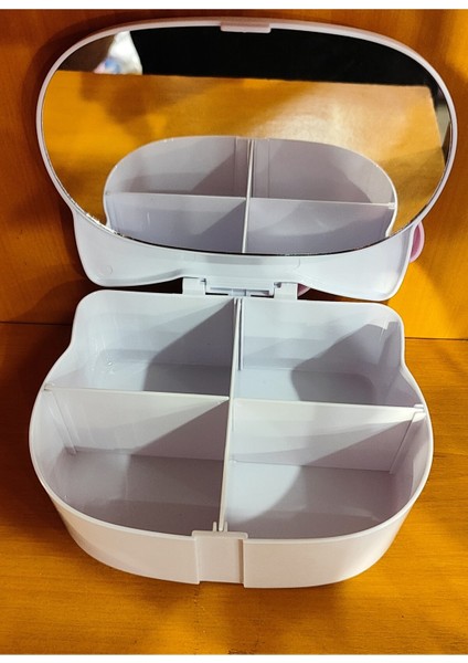 Hello Kitty Figürlü Aynalı Çok Amaçlı Bölmeli Plastik Saklama Kutusu (16CM*14CM) fiyatları