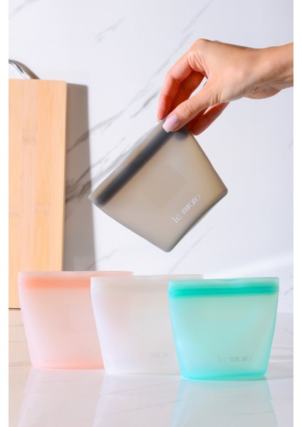 Mood Hava Sızdırmaz Kilitli Silikon Saklama Torbası 250 ml | Gri modelleri