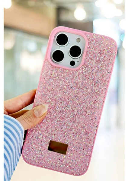 iPhone 16 Pro Max Uyumlu – Elmas Tasarımlı, Pembe Taşlı, Işıltılı Pırlanta Silikon Kılıf fiyatları