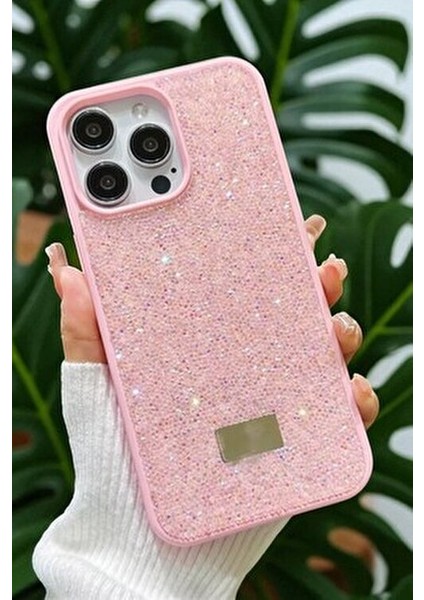 iPhone 16 Pro Max Uyumlu – Elmas Tasarımlı, Pembe Taşlı, Işıltılı Pırlanta Silikon Kılıf indirimleri