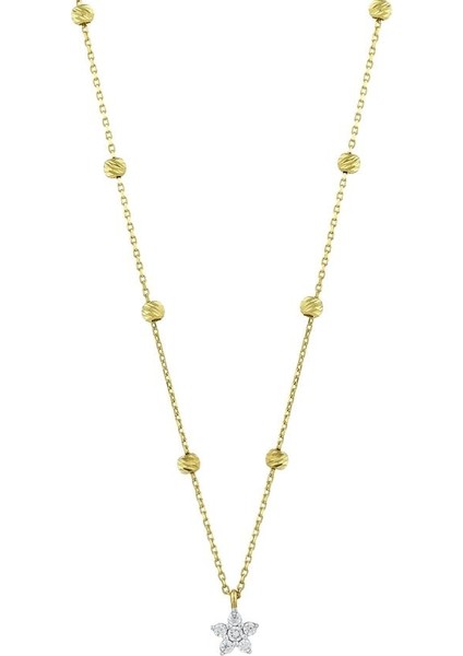 Yıldız Figürlü Altın Kolye - 14K