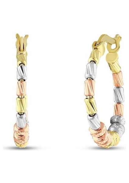 Dorika Toplu Altın Halka Küpe - 14K