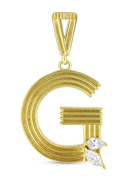 Altın G Harf Kolye Ucu - 14K
