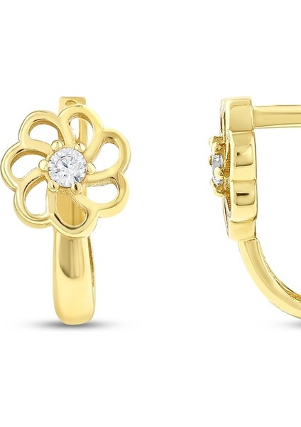 Çiçek Figürlü Altın Çocuk Küpe - 14K fiyatları