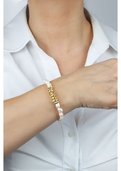 Gold Detay Gerçek Inci Kadın Bileklik fiyatları