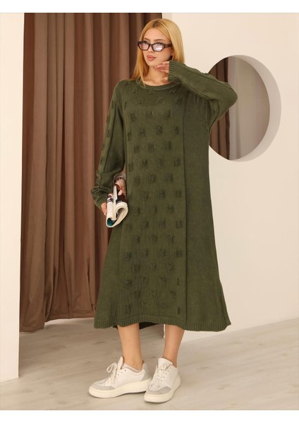 Etnik Bohem ve Otantik Tarz Standart Beden %yüz Pamuk Triko Elbise