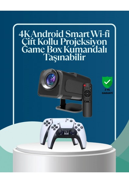 450 Ansı Lümen, 4K Destekli Kompakt Ev Projektörü