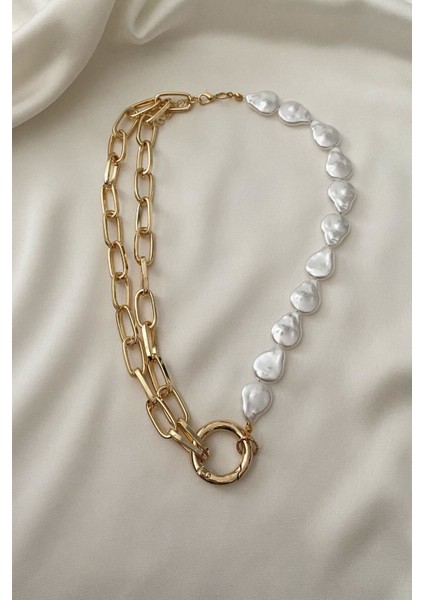 Barok Inci Zincir Gold Kolye fırsatları