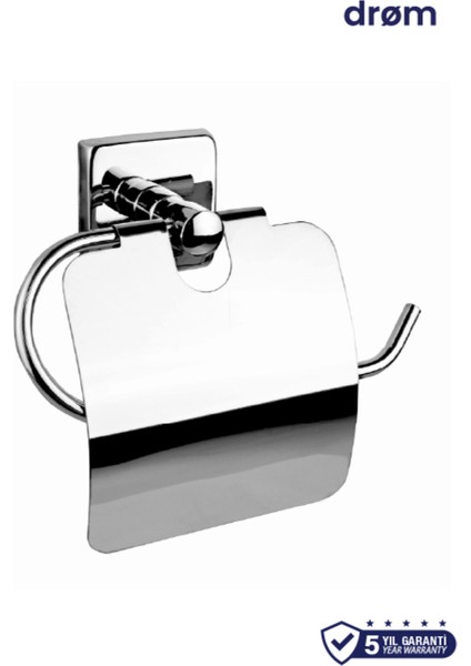 Cube Geniş Kapaklı Paslanmaz Çelik Kağıtlık - Lüks Banyo Tuvalet Kağıdı Tutacağı