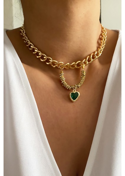 Kalp Uçlu Gold Zincir Kolye fiyatları