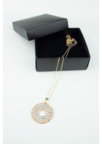 Zirkon Taşlı Büyük Yuvarlak Uçlu Ince Zincir Gold Kolye fırsatları