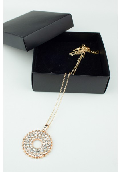 Zirkon Taşlı Büyük Yuvarlak Uçlu Ince Zincir Gold Kolye indirimleri