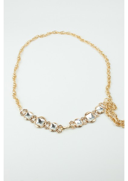 Kristal Taşlı Gold Metal Kemer fırsatları