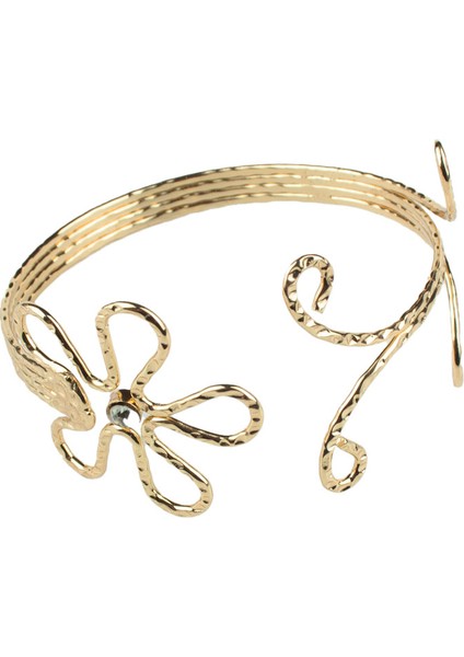 Çiçek Detaylı Gold Renk Kol Üstü Bileklik fiyatları