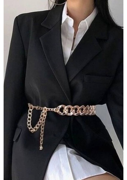 Kalın Zincir Gold Renk Kadın Kemer fiyatları