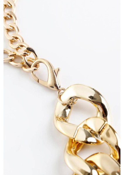 Kalın Zincir Gold Renk Kadın Kemer fırsatları