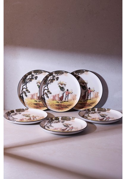 Old English the Gleaners V1 6 Kişilik Pasta Takımı 21 cm