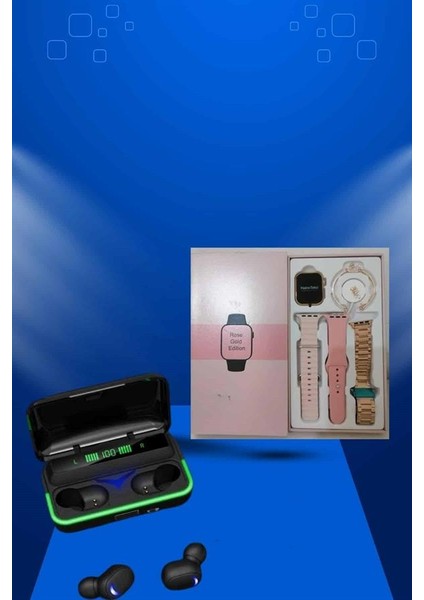 Kadınlara Özel Bileklik Hediyeli Akıllı Saat ve Dijital Göstergeli Anc Özellikli Bluetooth Kulaklık indirimleri